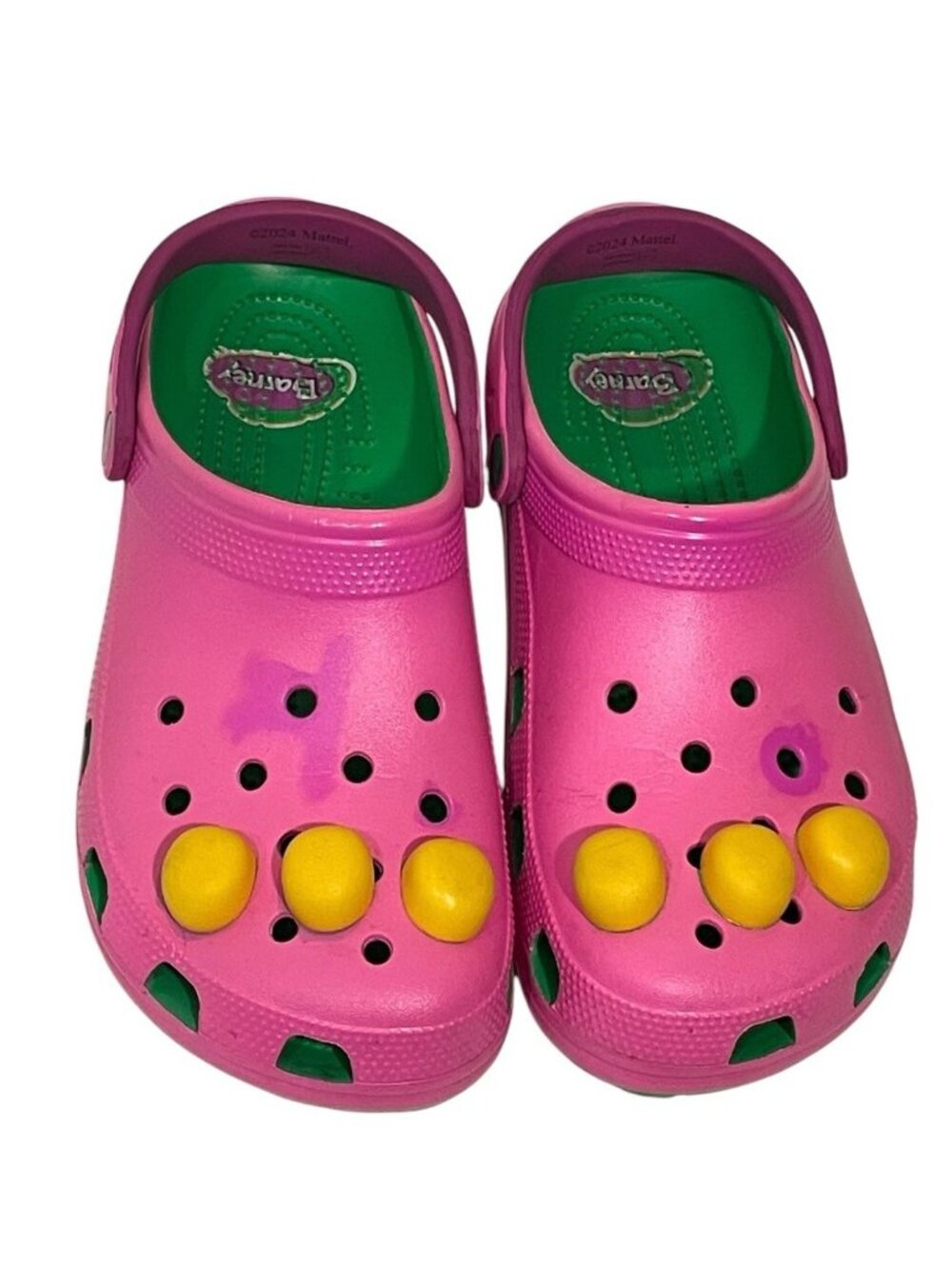 Crocs Barney Classic Clog Unisex Adult Mens Size 10 Womens Size 12 Purple Green